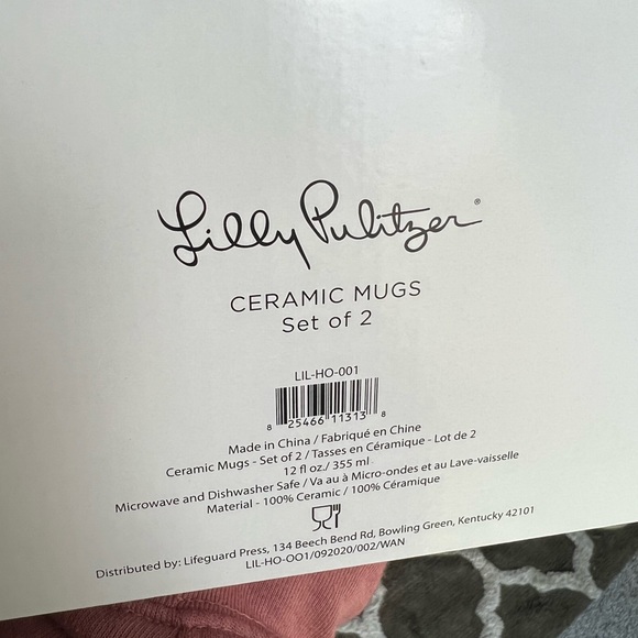 Lilly Pulitzer Ceramic Mugs - set of 2 - Picture 6 of 8